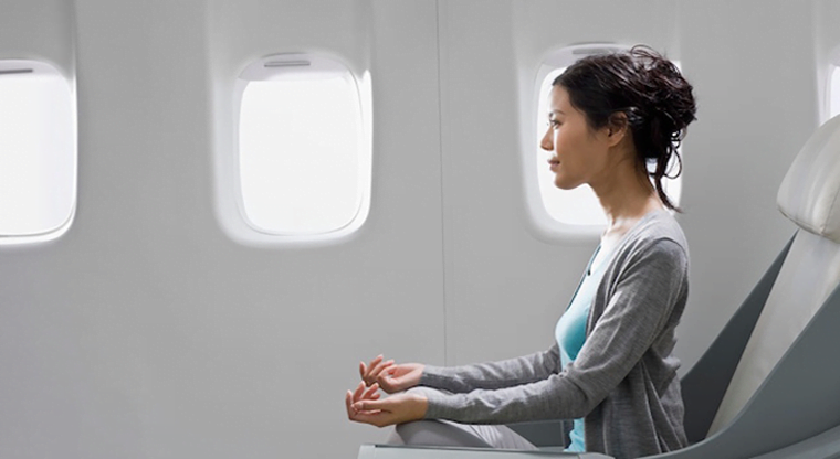 méditation en avion