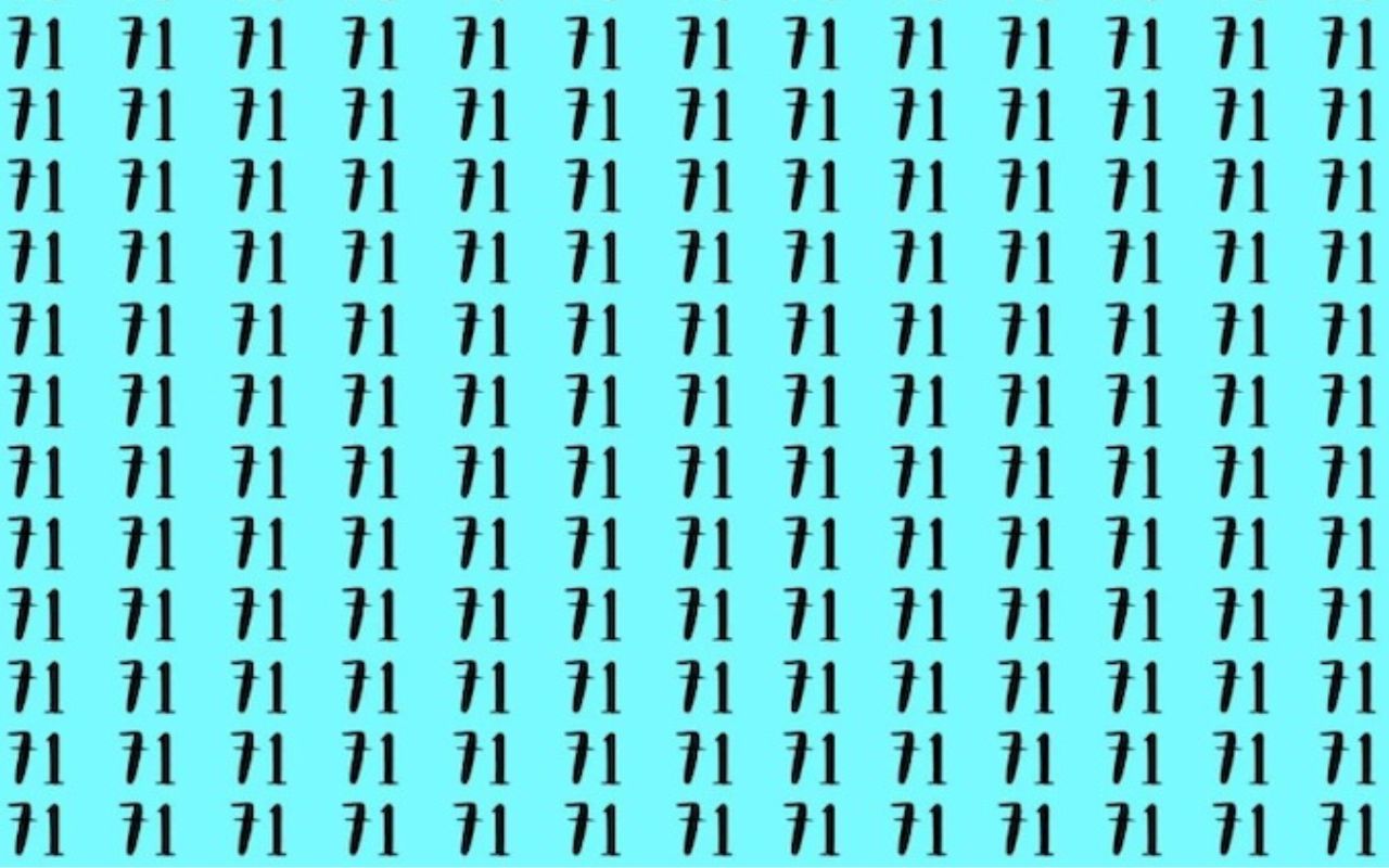 test de rapidite visuel trouver le 77 parmi les 71