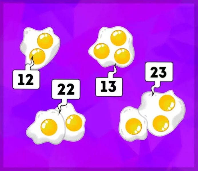 IQ-testoplossing voor de puzzel met het aantal eieren